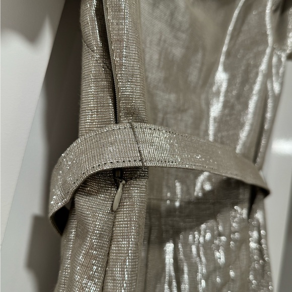 Anna Sui silvery Metallic Linen Blend Dress size 0 - Picture 4 of 12